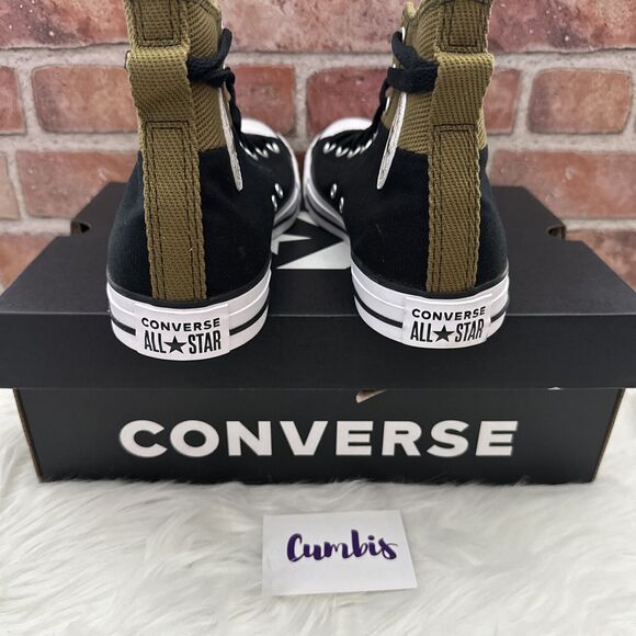 Converse Chuck Taylor High Men's Size 8.5 W 10.5 Black Olive Sneakers A04512F - Picture 5 of 14